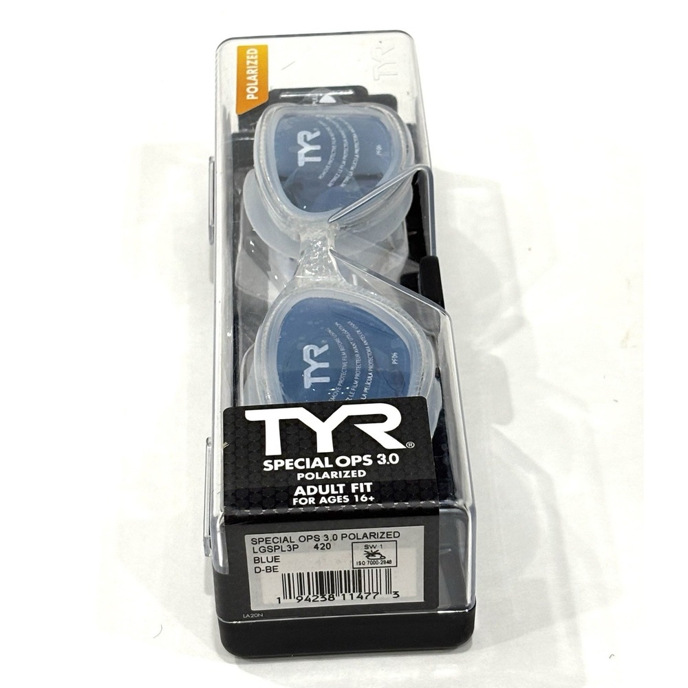 TYR Special Ops 3.0 Polarized Adult Swim Goggles Blue Clear LGSPL3P New Case - Picture 7 of 10